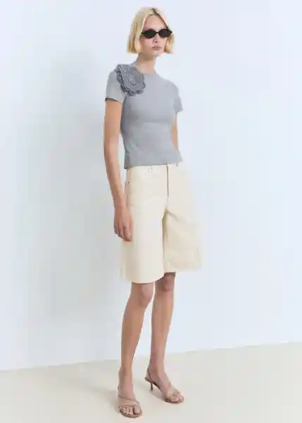 Camiseta Vigo-H Gris Medio Vigoré Talla S Mujer Mango