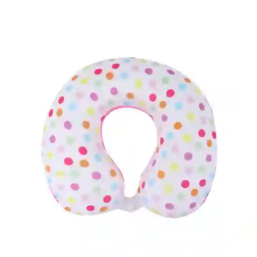 Almohada de Viaje Para Cuello Viscoelastica Dots Rosa Miniso