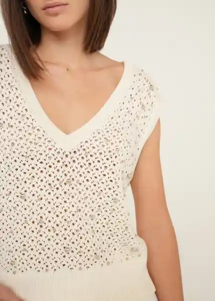 Tejido Mujer Crudo Marfil Claro Talla S 489g015 Naf Naf