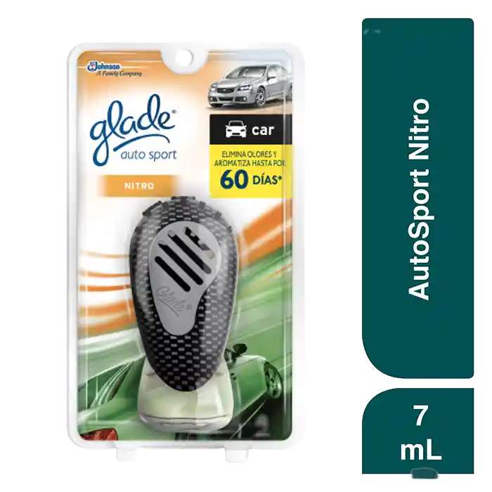 Glade ambientador carro líquido nitro unidad + 1 repuesto