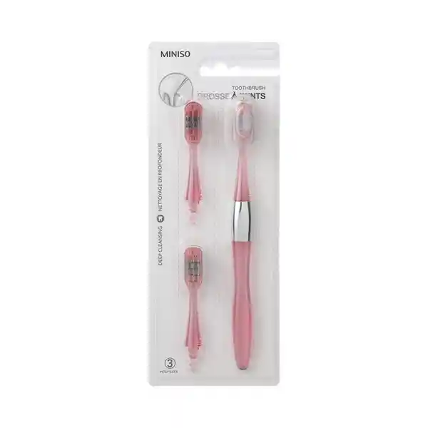 Cepillo Dental Con Cabeza Reemplazable 1 Mango 3 Cabezas Miniso