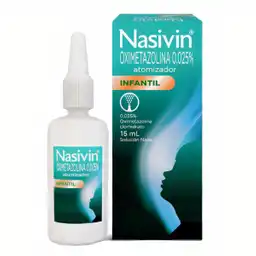 Nasivin Solución Nasal Infantil limpia y humecta rápidamente atomizador con 15ml