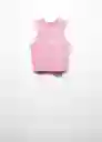 Camiseta Maldives Rosa Pastel Talla M Mujer Mango