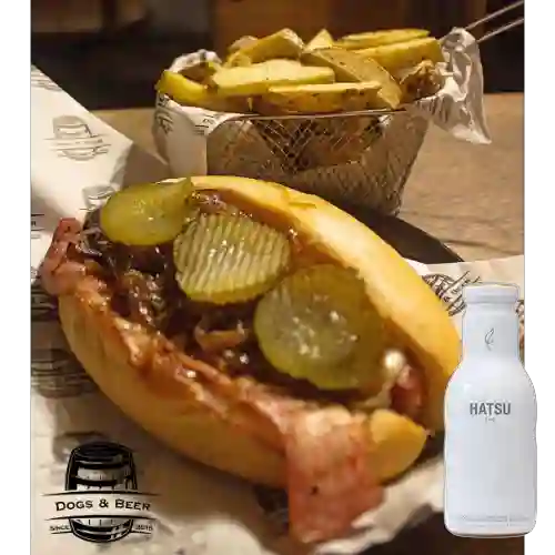 Hot Dog Alemán +Hatsu Blanco Carambolo&Flor Loto 400ml