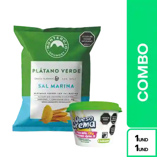 Combo Plátanos Verdes Sal Marina + Colanta Queso Crema