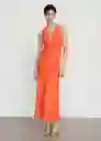 Vestido Bristol Naranja Talla 24 Mujer Mango