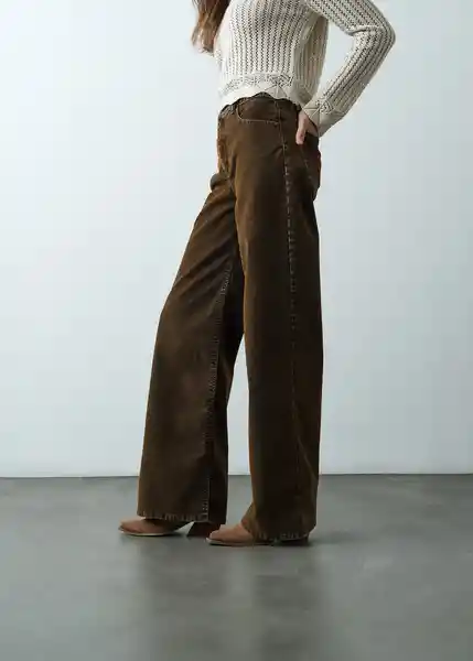 Jean Mujer Café Barbecho Oscuro Talla 8 492G088 Naf Naf