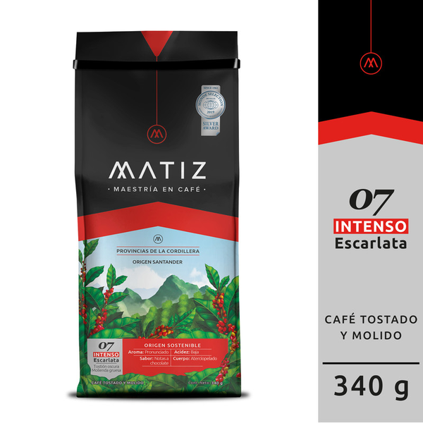 Matiz Café Tostado y Molido Intenso Escarlata 07 340 g