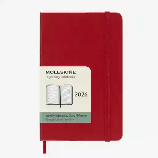 Moleskine Agenda Semanal Rojo Pequeña Sc 2026