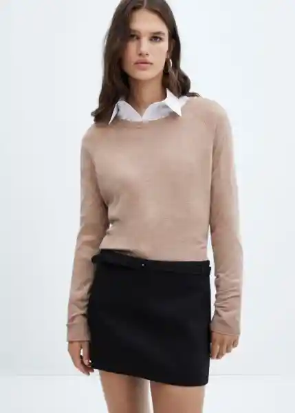 Falda Slipa Negro Talla S Mujer Mango