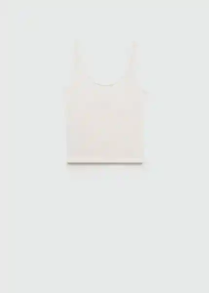 Top Pear Blanco Talla M Mujer Mango