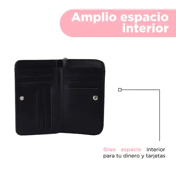 Cartera Mediana Básica Serie Negro Miniso