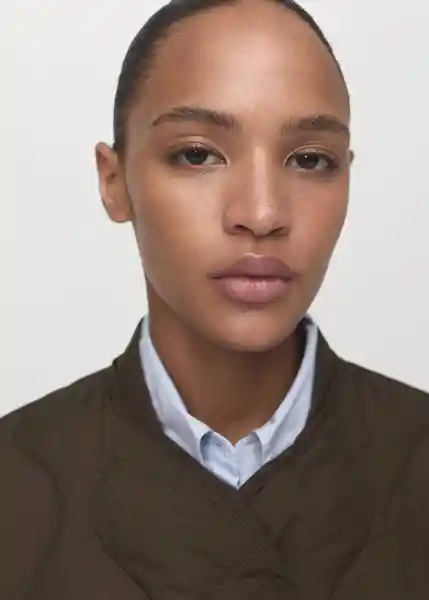 Abrigo Anorak Nat Marron Talla L Mujer Mango