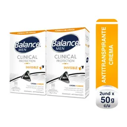 Desodorante Balance Crema Clinical Invisible Hombre 2 x 50 g