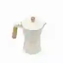 Cafetera Moka 9 Tazas Blanca Mango en Madera Ambiente Gourmet