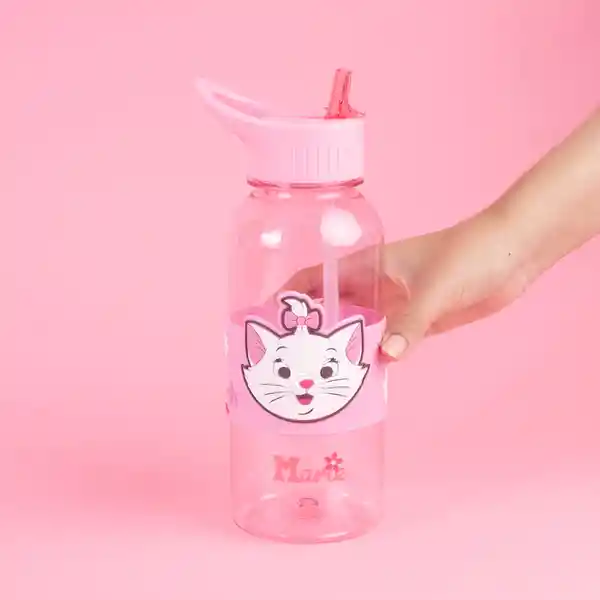 Vaso Plástico y Pitillo y Funda Marie Lilo Rosa 1000 mL Miniso