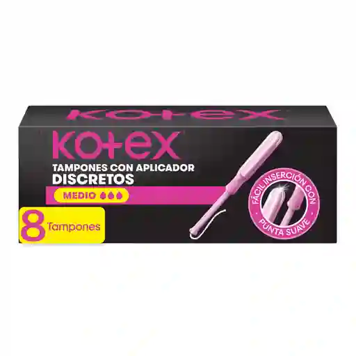 Tampones Kotex Medio Con Aplicador 8 Und