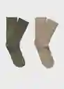 Calcetines Birip Khaki Talla 42 Hombre Mango