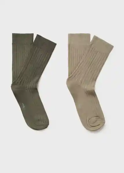 Calcetines Birip Khaki Talla 42 Hombre Mango
