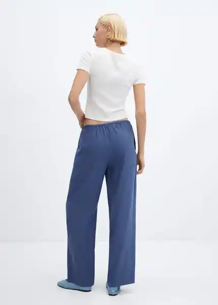 Pantalón Lisa-W Navy Talla S Mujer Mango