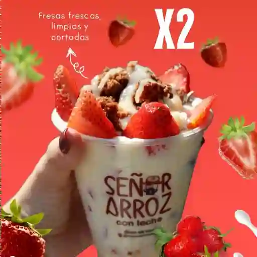 Señora fresas con crema medianas x2