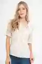 Ragged Blusa Marbella Color Beige Oscuro Talla S