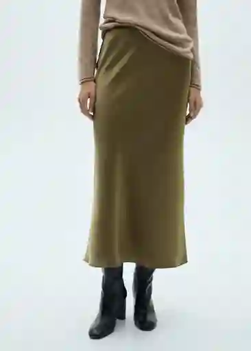 Falda Mia2 Verde Talla M Mujer Mango