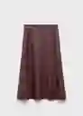 Falda Paris Granate Talla 40 Mujer Mango