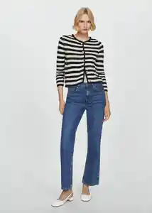 Buzo Cardigan Flok Off White Talla S Mujer Mango