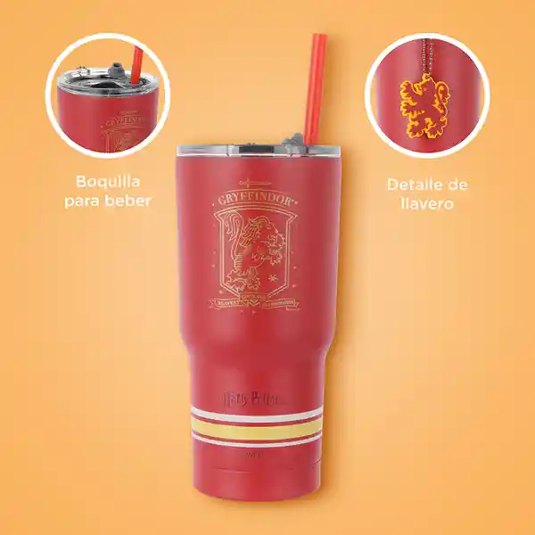 Vaso de Con Dije y Pitillo Serie Harry Potter Rojo 580 mL Miniso