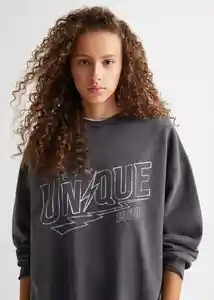 Buzo Sudadera Unique Antracita Talla 19 Teen Niñas Mango