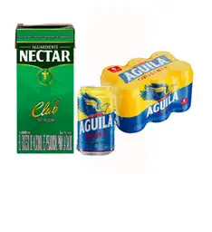 Combo Aguardiente Nectar Verde + Poker Sixpack