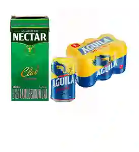 Combo Aguardiente Nectar Verde + Poker Sixpack