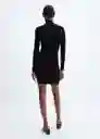 Vestido Goletas Negro Talla XS Mujer Mango