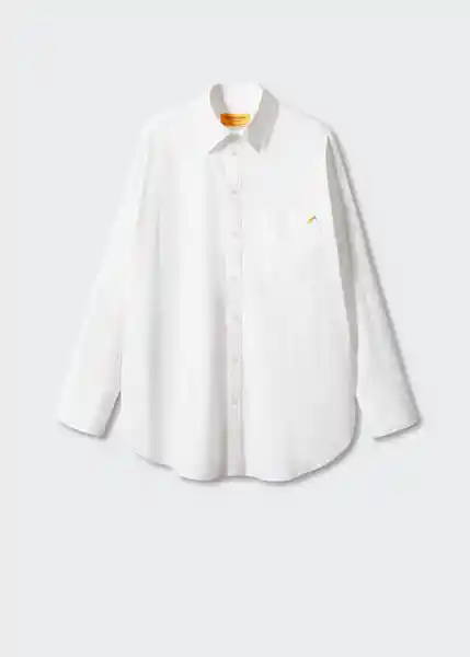 Camisa Oyster Off White Talla M Mujer Mango