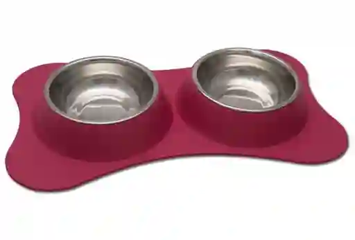 Coastal Comedero Acero Huesos Medium - Rojo