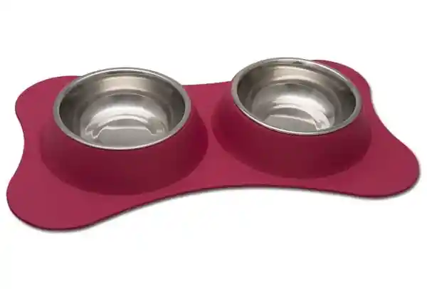 Coastal Comedero Acero Huesos Medium - Rojo