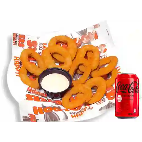 Combo Onion Rings + Coca Cola Sin Azúcar 330ML