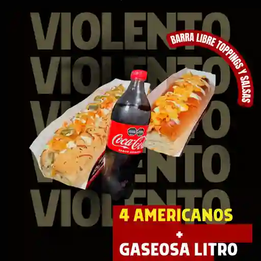 2 Perros americanos gaseosa litro