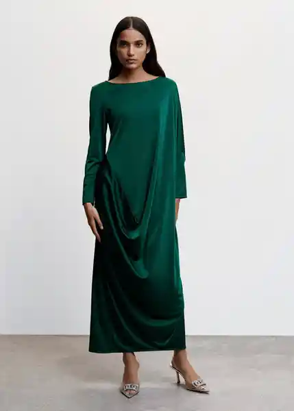 Vestido Leia-A Verde Talla XL Mujer Mango