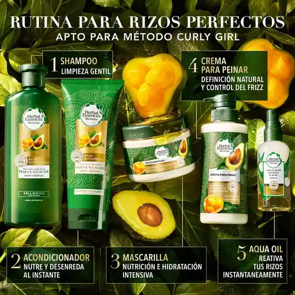 Tratamientos Para Cabello Herbal Essences Rizos Hidratados Aguacate (300 Ml)
