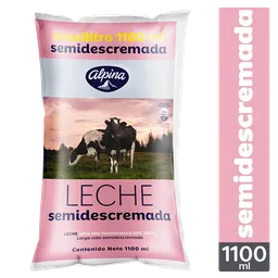 Leche Semidescremada Alpina Bolsa 1100 ml