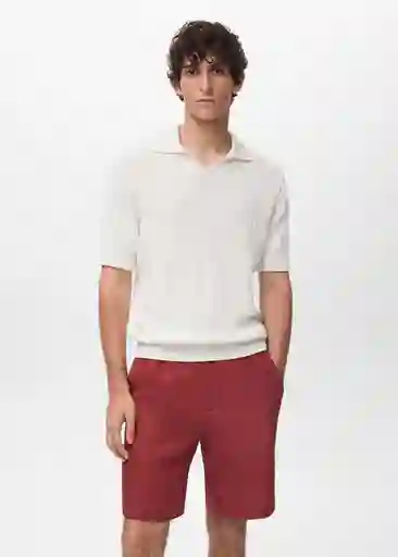 Camiseta Polo Hondarra Offwhite Talla S Hombre Mango