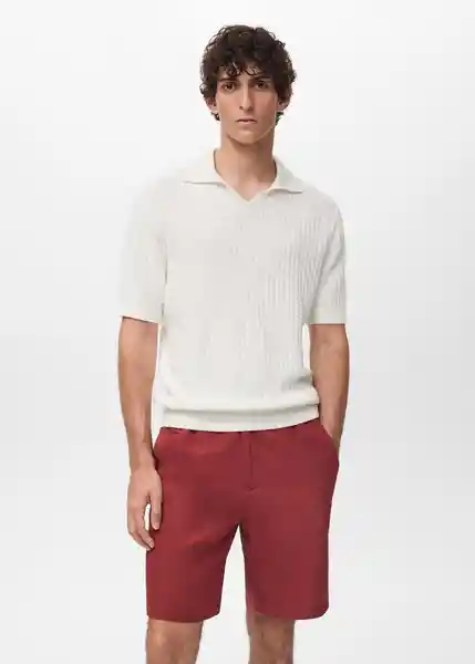 Camiseta Polo Hondarra Offwhite Talla S Hombre Mango