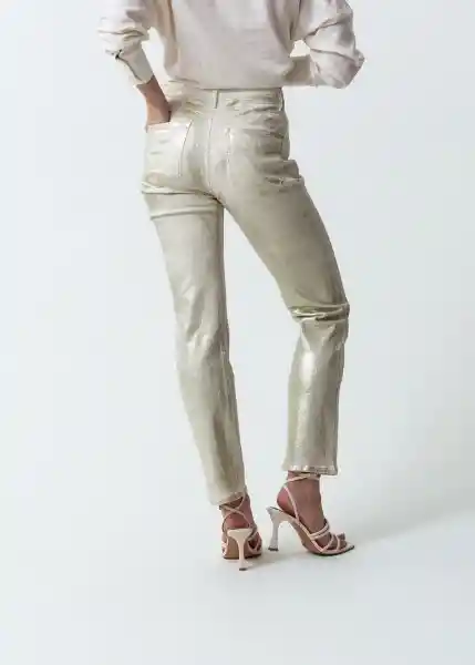 Pantalón Estelle Beige Escarcha Claro Talla 4 439F302 Naf Naf