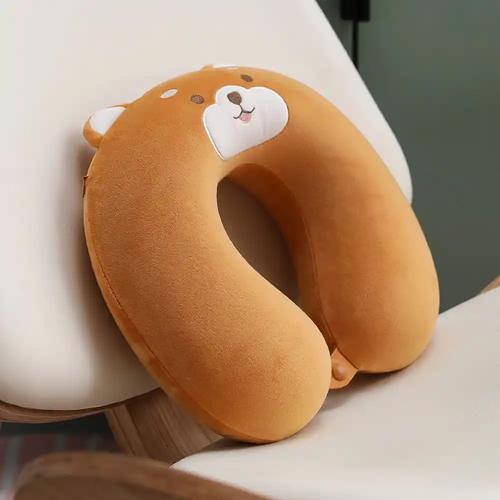 Miniso Almohada Para Viaje de Espuma Mediana Café