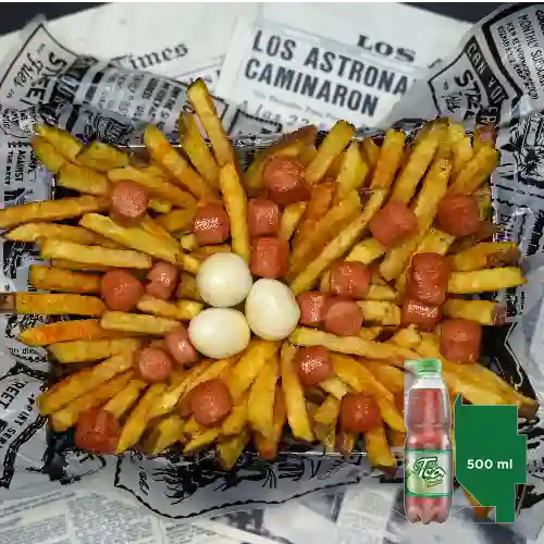 Combo Fries Salchipapas + Mr Tea Limón 500 ml