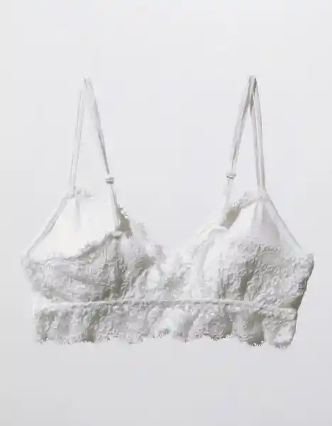 American Eagle Bralette Encaje Realce y Push up Blanco Talla S
