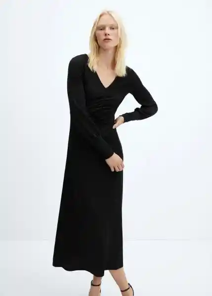 Vestido Desi-X Negro Talla S Mujer Mango