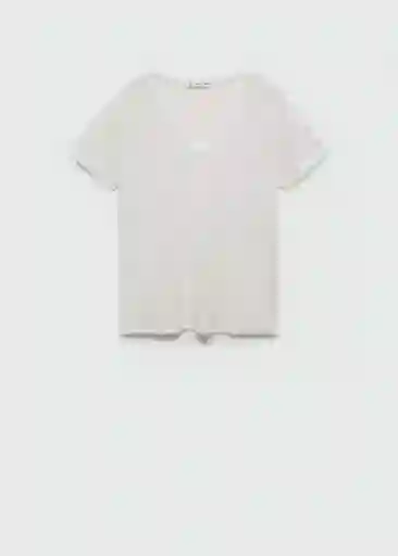 Camiseta Linito Blanco Talla M Mujer Mango